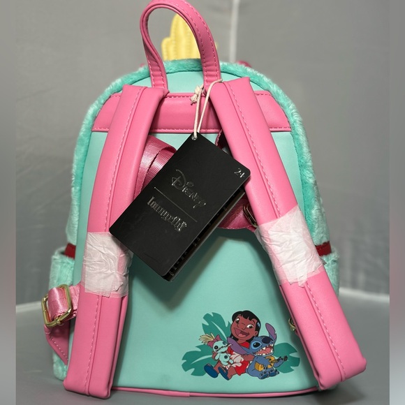 LE LOUNGEFLY Lilo & Stitch Scrump Plush Cosplay Mini Backpack - Picture 4 of 11